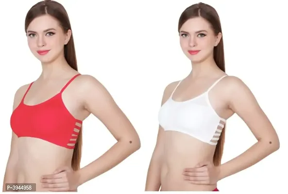 Stylish Women  Girls Bra, Sports Bra 6 Patti Padded Bralettes Bra Pack Of 2 ( Removable Pads)-thumb0