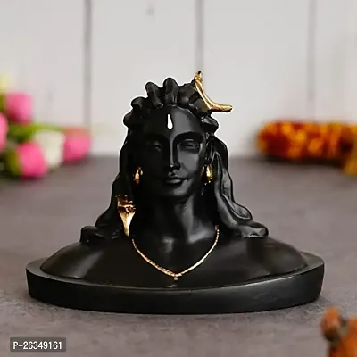 Lord Adiyogi Shiva Statue Mahadev Murti for Car Dashboard Decorative Showpiece Black-thumb0