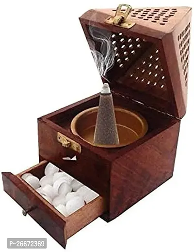 SANSKAARI Handmade Rosewood Wooden Incense Sticks Pyramid Box Fragrance Stand Holder Agarbatti Dhoop.-thumb0