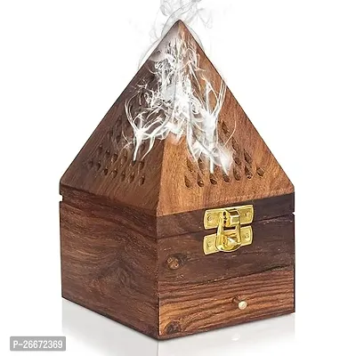 SANSKAARI Handmade Rosewood Wooden Incense Sticks Pyramid Box Fragrance Stand Holder Agarbatti Dhoop.-thumb3