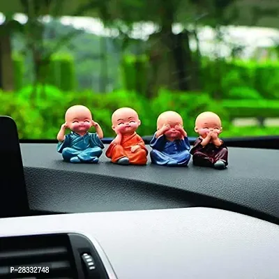 Cute Polyresin Baby Monk Buddha Figurines Set Of 4-thumb0