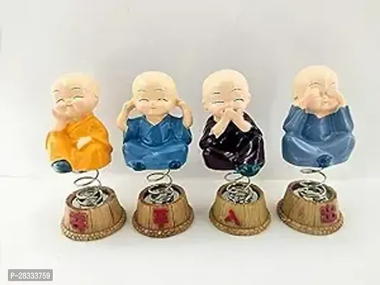 Cute Polyresin Baby Monk Buddha Figurines Set Of 4