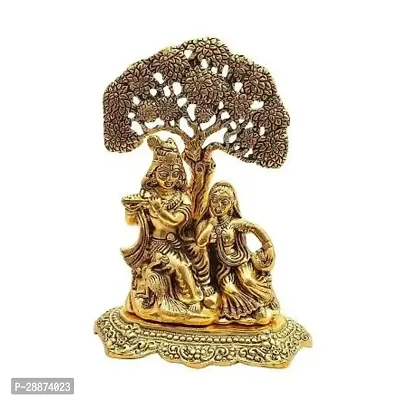 Metal Radha and Krishna Idol for Home Decor-thumb0