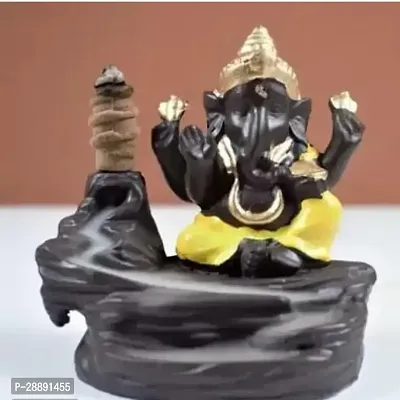 Smoke Ganesh Fog Smoke Backflow Scented Cone Incense Burner with 21 Incence Cones for Home-thumb0