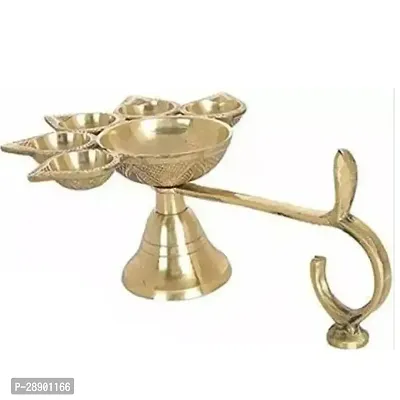 Brass Panch Diya For Puja Small Size Panch Aarti Lamp Pancharti Diya Oil Lamp-thumb2