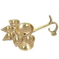Brass Panch Diya For Puja Small Size Panch Aarti Lamp Pancharti Diya Oil Lamp-thumb2