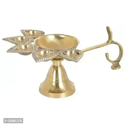 Brass Panch Aarti Lamp Pancharti Diya Oil Lamp