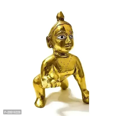 Handcrafted Pure Brass Idol Petal Murti of Laddu Gopal Ji-thumb2