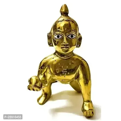 Handcrafted Pure Brass Idol Petal Murti of Laddu Gopal Ji-thumb0