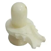 Pure White Marble 2 Inch  Shivling Idol for Pooja-thumb1