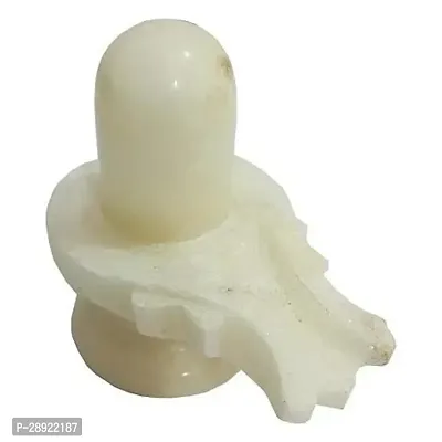 Pure White Marble 2 Inch  Shivling Idol for Pooja-thumb2