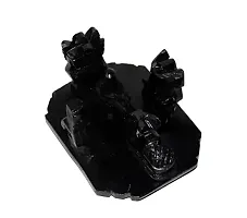 SANSKAARI Black Marble Shivling with Shiv Parivar and Nandi Statue (Black, Standard)-thumb1