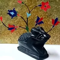 SANSKAARI Black Marble Stone Nandi Pindi Idol Showpiece for Pooja Decorative Showpiece - 4 cm (Marble, Black)-thumb2