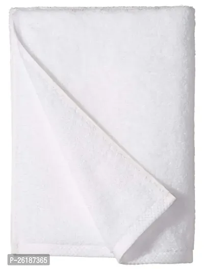 Designer White Cotton Solid Bath Towels-thumb0