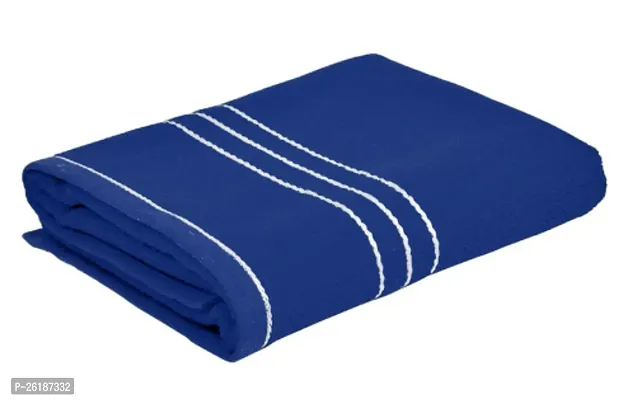 Designer Navy Blue Cotton Solid Bath Towels-thumb0