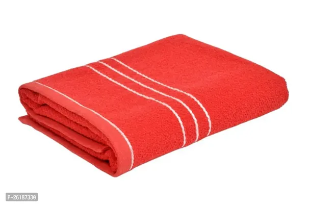 Designer Red Cotton Solid Bath Towels