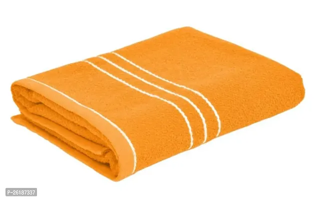 Designer Orange Cotton Solid Bath Towels