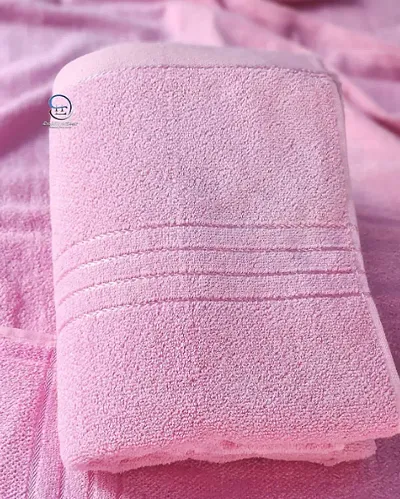 LushHavenDecor Towel 400 GSM Made with 100% Cotton Ring Spun Extra Soft Cotton with Quick Dry and Double Stitch line for Extra Long Durability 3X6 Feet, Pink