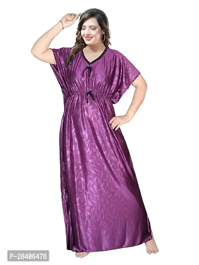 Comfortable Purple Satin Nighty For Women