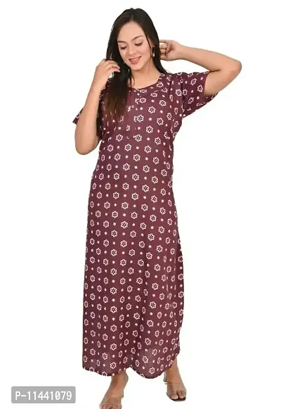 Stylish Cotton Printed Nighty For Women