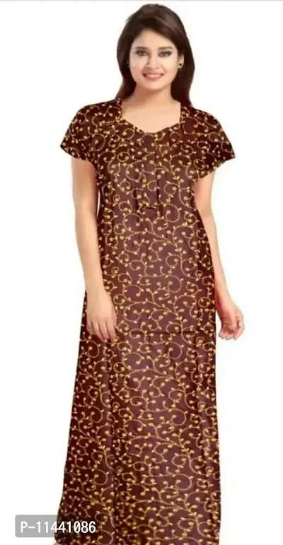 Stylish Cotton Printed Nighty For Women-thumb0