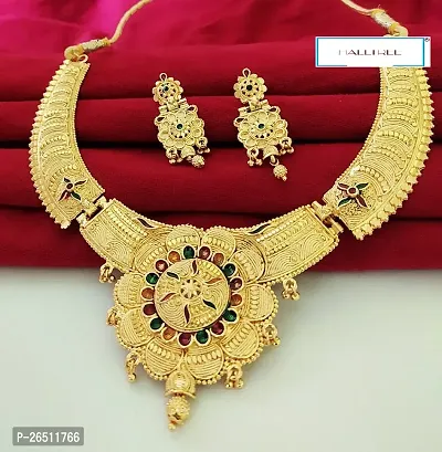 Stylish Golden Brass  Jewellery Set For Women-thumb0