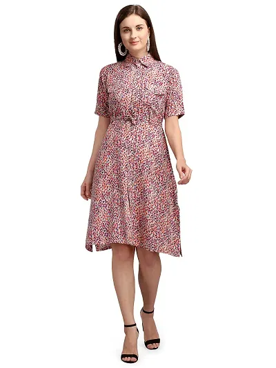 Stylish Viscose Rayon Polka Dots Shift For Women