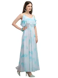 Stylish Blue Georgette Ombre Flared For Women-thumb3