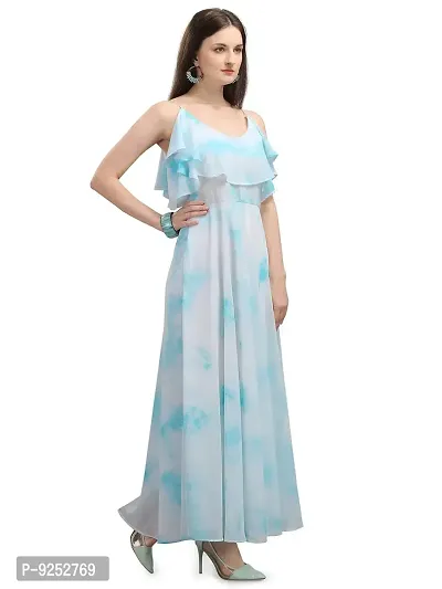 Stylish Blue Georgette Ombre Flared For Women-thumb4