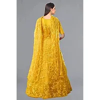 Vaani Creation Net Embroidery Anarkali Semi Stitched Gown(Free Size) Yellow-thumb1