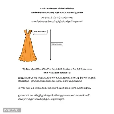Vaani Creation Net Embroidery Anarkali Semi Stitched Gown(Free Size) Yellow-thumb4