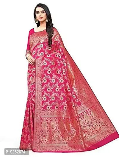 Vaani Creation Women's Style Art Silk Saree (652, Pink)-thumb2