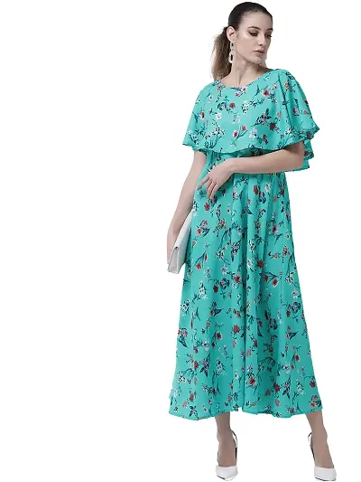 Stylish Crepe Floral Ethnic Gown