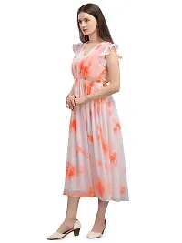 Stylish Orange Georgette Ombre Flared For Women-thumb3