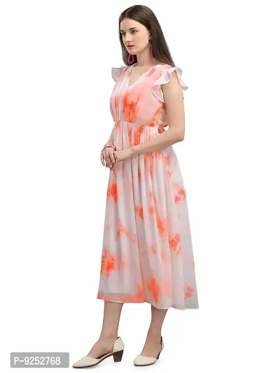 Stylish Orange Georgette Ombre Flared For Women-thumb4