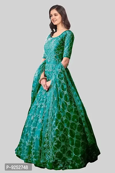 Vaani Creation Women's Full Anarkali Gown (SP02_Mint Green_2XL)-thumb3