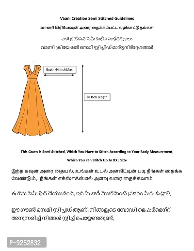 Vaani Creation Net Embroidery Anarkali Semi Stitched Gown(Free Size) Sky Blue-thumb3