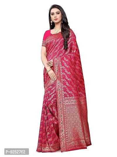 Vaani Creation Women's Banarasi Saree (LS Pink)