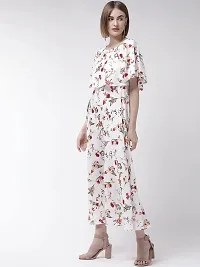 Stylish White Crepe Printed Flared For Women-thumb2