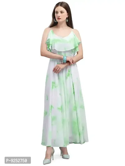 Vaani Creation Women's Maxi Tie and Dye Pleated Dress