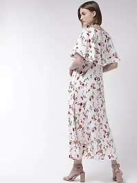 Stylish White Crepe Printed Flared For Women-thumb1