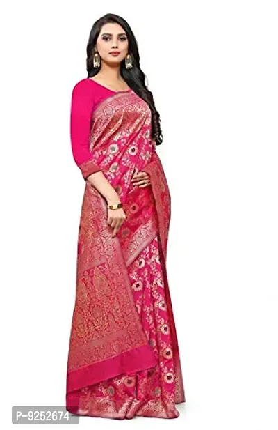 Vaani Creation Women's Style Art Silk Saree (652, Pink)-thumb3