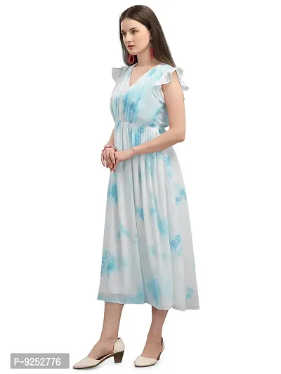 Stylish Blue Georgette Ombre Flared For Women-thumb2