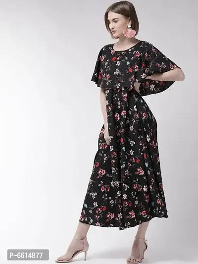 Stylish Printed Poly Crepe Dresses For Women-thumb0