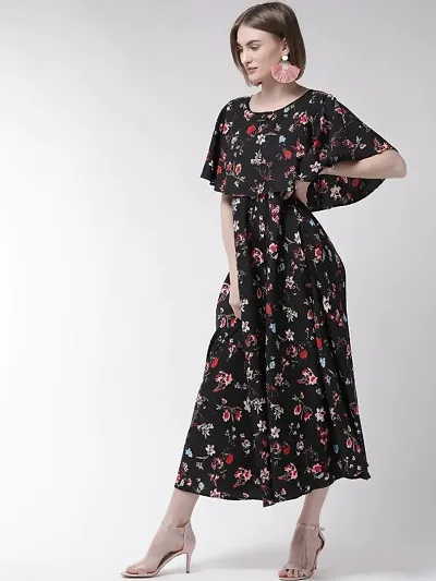 Floral Printed Crepe Maxi Dresses