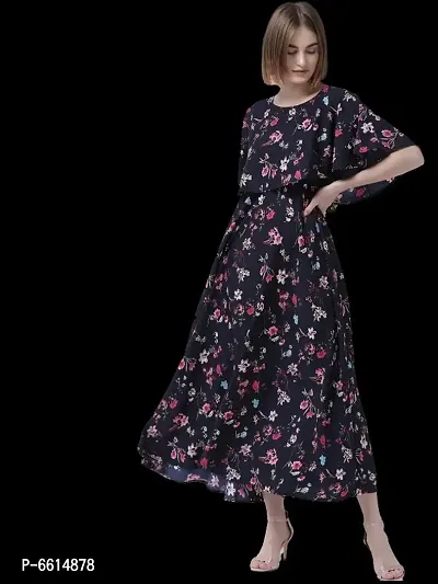 Stylish Printed Poly Crepe Dresses For Women