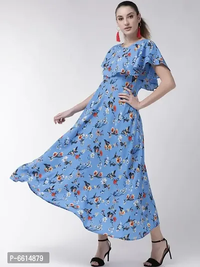 Stylish Printed Poly Crepe Dresses For Women-thumb0