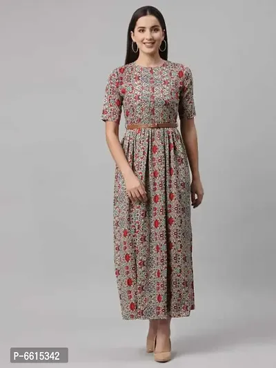 Stylish Rayon Printed Dresses For Women-thumb0