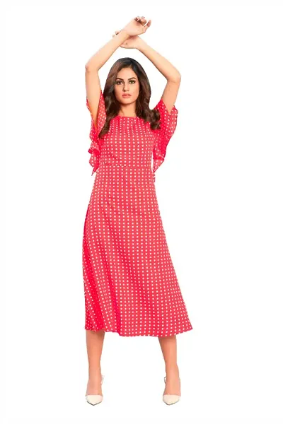 Classy Polka Dot Printed Midi Dress