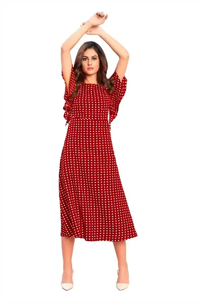 Classy Polka Dot Printed Midi Dress